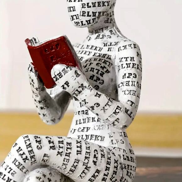 Reading Woman Sitting Up Figurine for Readers or Writers - Picture 3 of 10